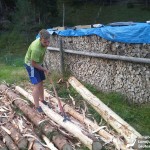 Herrichten für das Bezirkserntedankfest in Flaurling